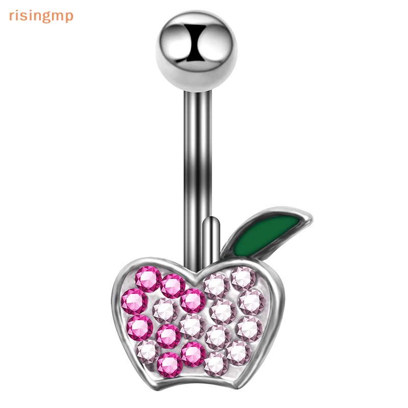 Khuyên Rốn Bằng Thép Không Gỉ Hình Trái Cherry Đính Đá Quyến Rũ Cho Nữ