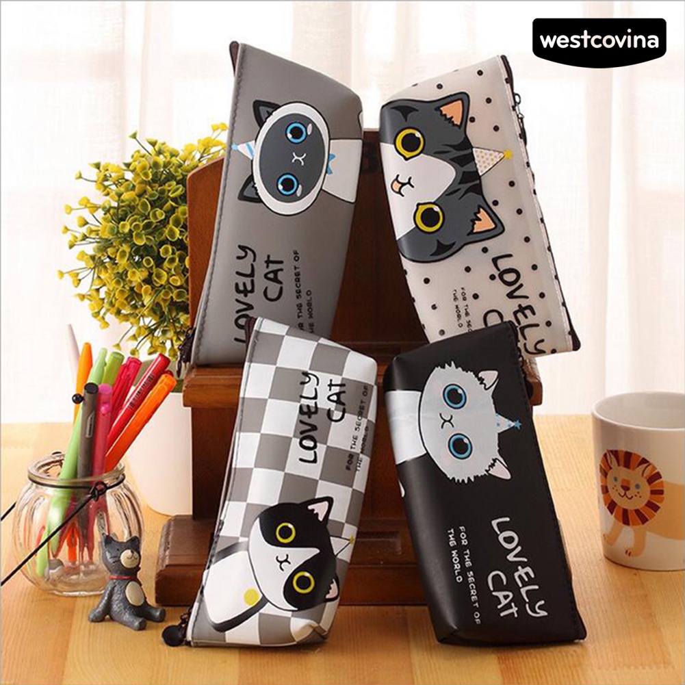 [WSTN]✎Túi Đựng Bút Chì / Đồ Trang Điểm Chống Thấm Nước In Hoạt Hình Dễ Thương Cho Bé