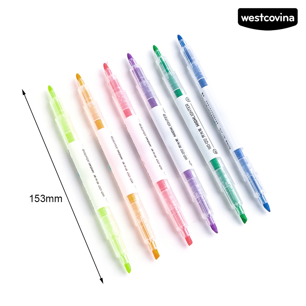 [WSTN] [WSTN]✎Bút Đánh Dấu Hai Đầu 6 Màu Dạ Quang