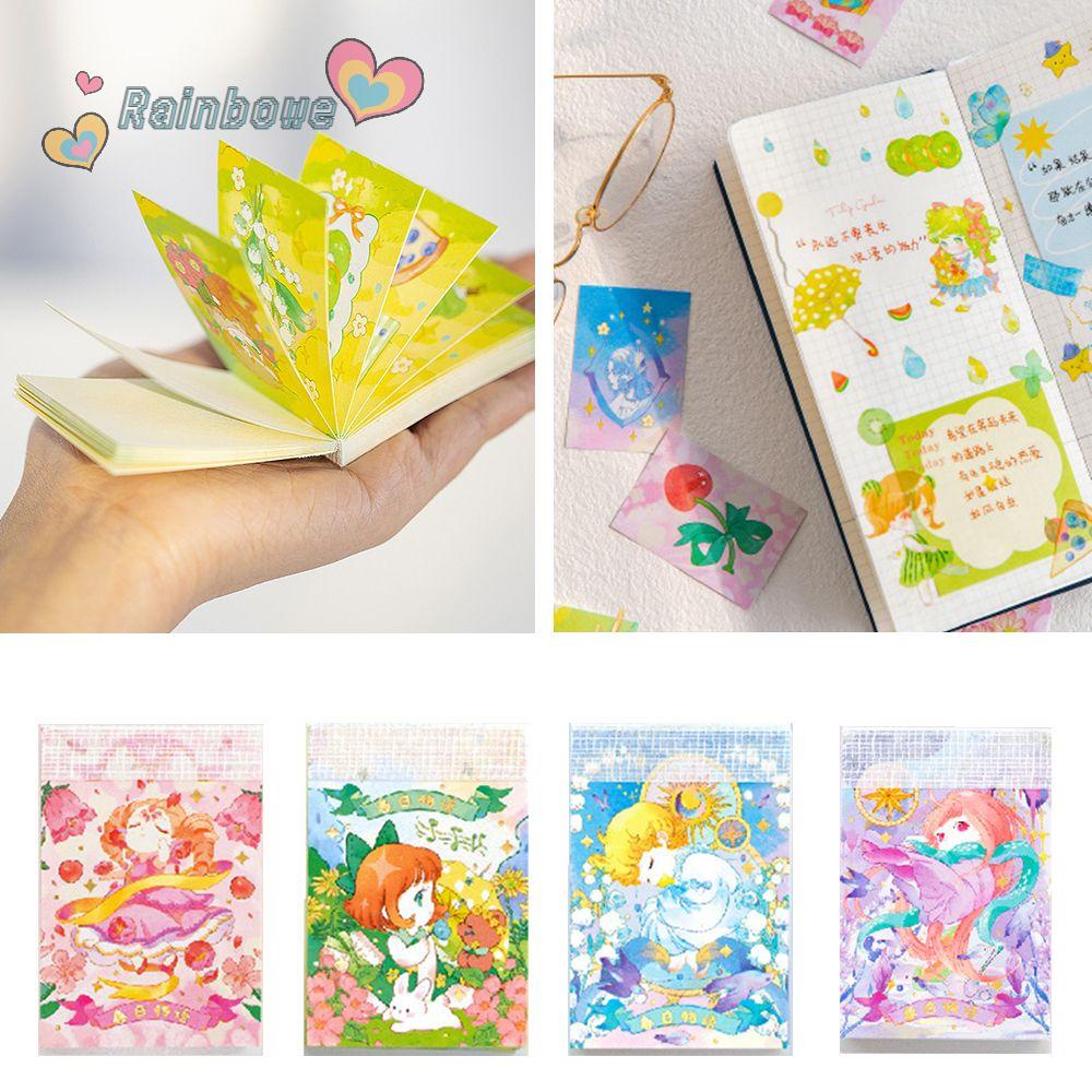 RAINBOW Bộ 50 Miếng Dán Trang Trí Điện Thoại Nhật Ký Xinh Xắn