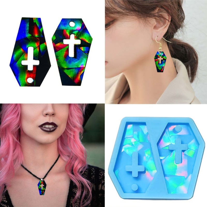 Khuôn Silicone Làm Mặt Dây Chuyền / Bông Tai Hình Thánh Giá Bằng Pha Lê DIY