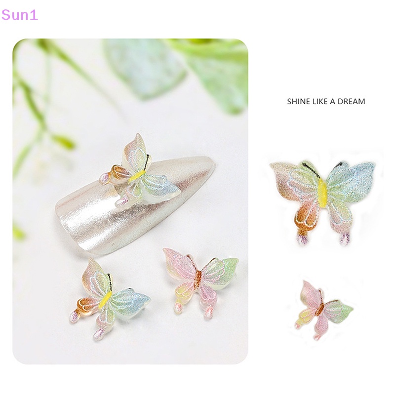 Set 20 Phụ Kiện Trang Trí Móng Tay Hình Bướm 3D DIY Độc Đáo