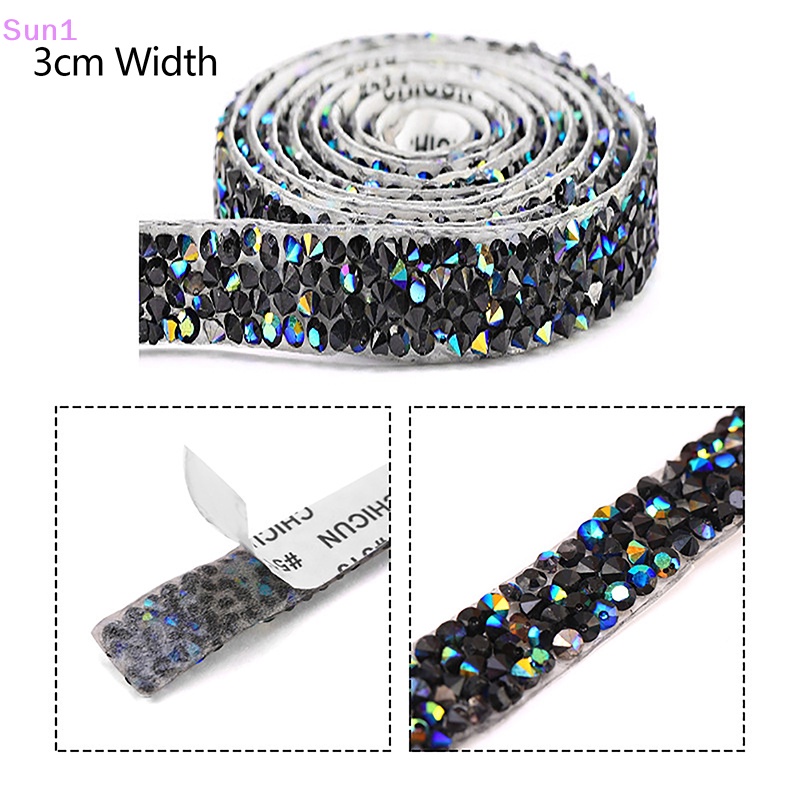 Cuộn Dây Đính Đá Resin Tự Dính Hai Mặt 15mm 30mm Dài 1 Yard Dùng Trang Trí DIY