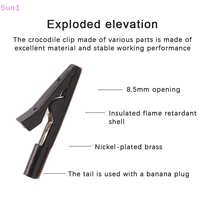 Set 2 Kẹp Cá Sấu Thử Điện 2mm Màu Đỏ Đen Chuyên Dụng
