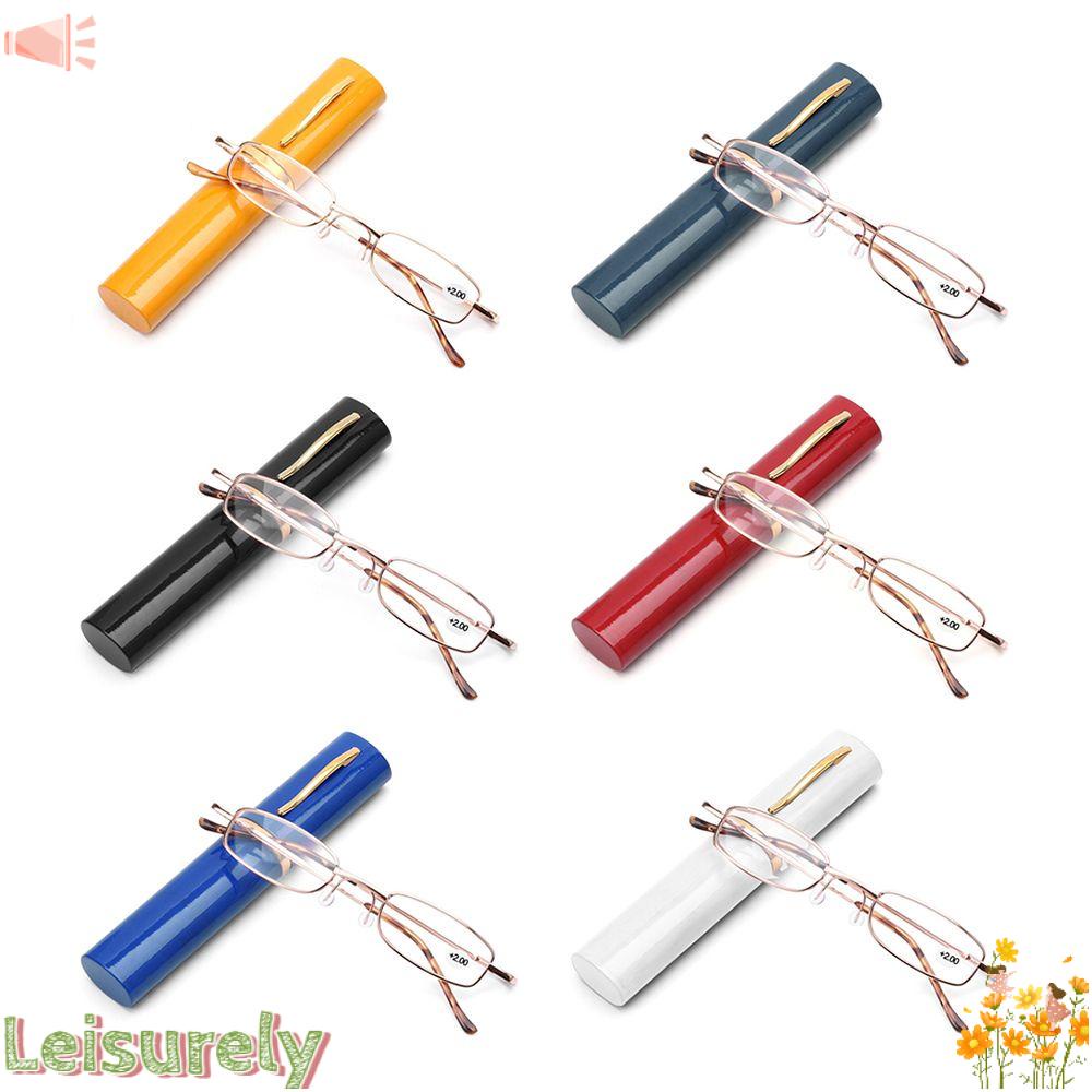 LEILY Kính Đọc Sách Unisex Gọng Kim Loại Kèm Hộp Đựng