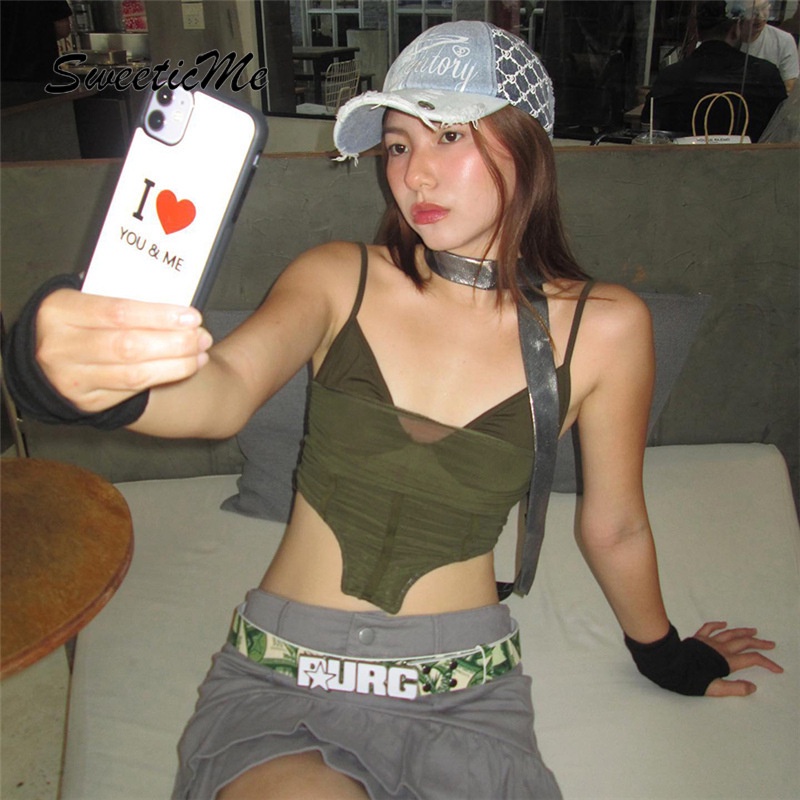 Áo Tank Top Hai Dây Cổ Chữ V Màu Trơn Thời Trang Mới 2023 Dành Cho Nữ