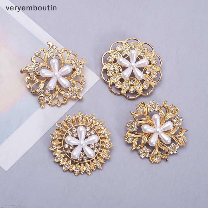 Ghim Cài Áo Hình Hoa Đính Đá / Ngọc Trai Giả Bằng Hợp Kim Đơn Giản Thời Trang Cho Nữ