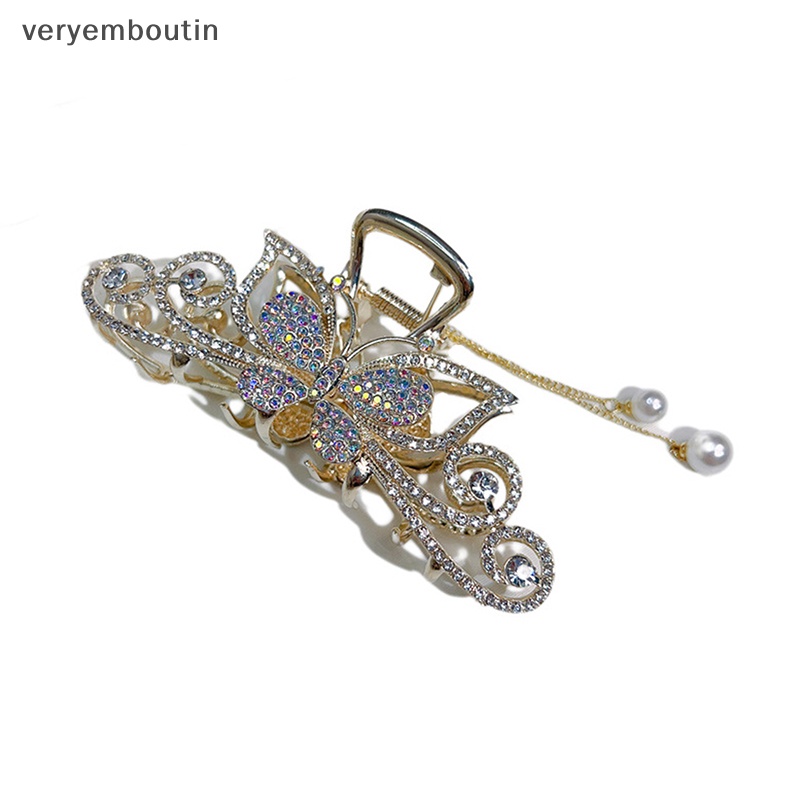 Kẹp Tóc Hình Bướm Rỗng Dát Kim Cương Thời Trang Cao Cấp Cho Nữ n