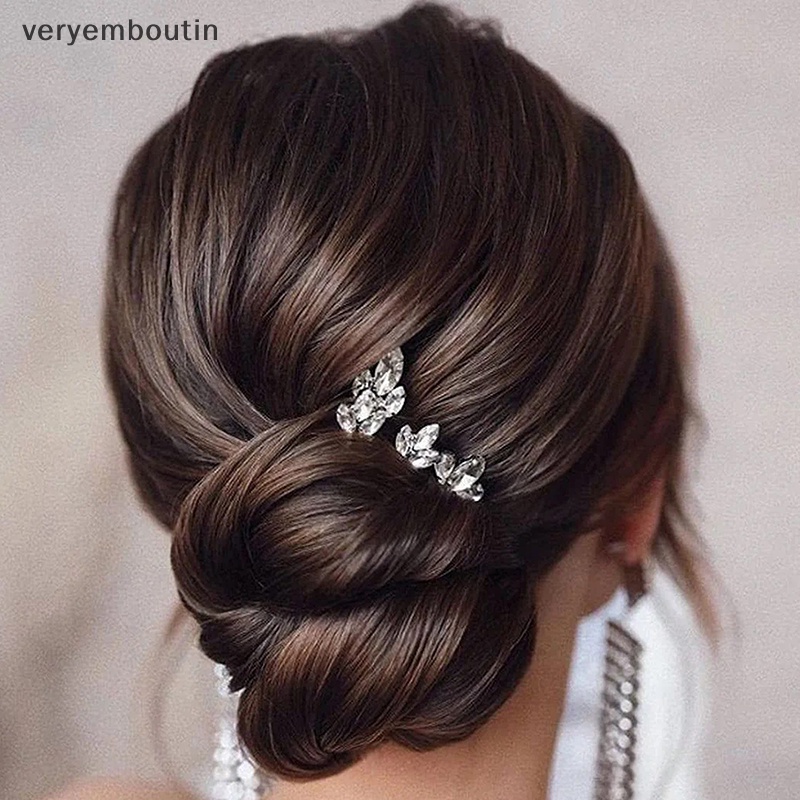 Trâm Cài Tóc Chữ U Đính Đá Pha Lê Màu Sắc Dành Cho Cô Dâu