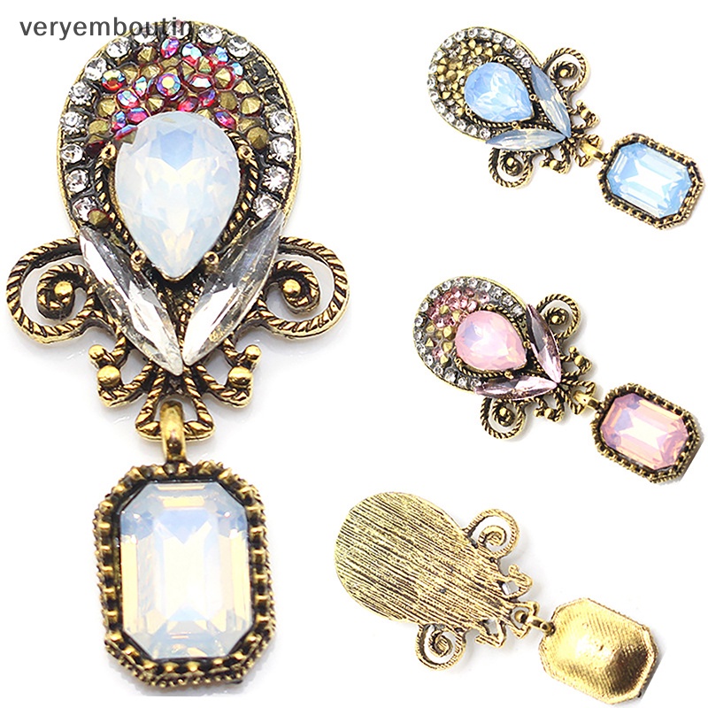 Trâm Cài Áo Hình Giọt Nước Bằng Hợp Kim Đính Đá Opal DIY