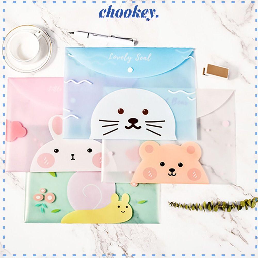 CHOOKEY Bìa Đựng Tài Liệu Bằng PVC Chống Thấm Nước Họa Tiết Hoạt Hình Dễ Thương Tiện Dụng Cho Văn Phòng / Trường Học