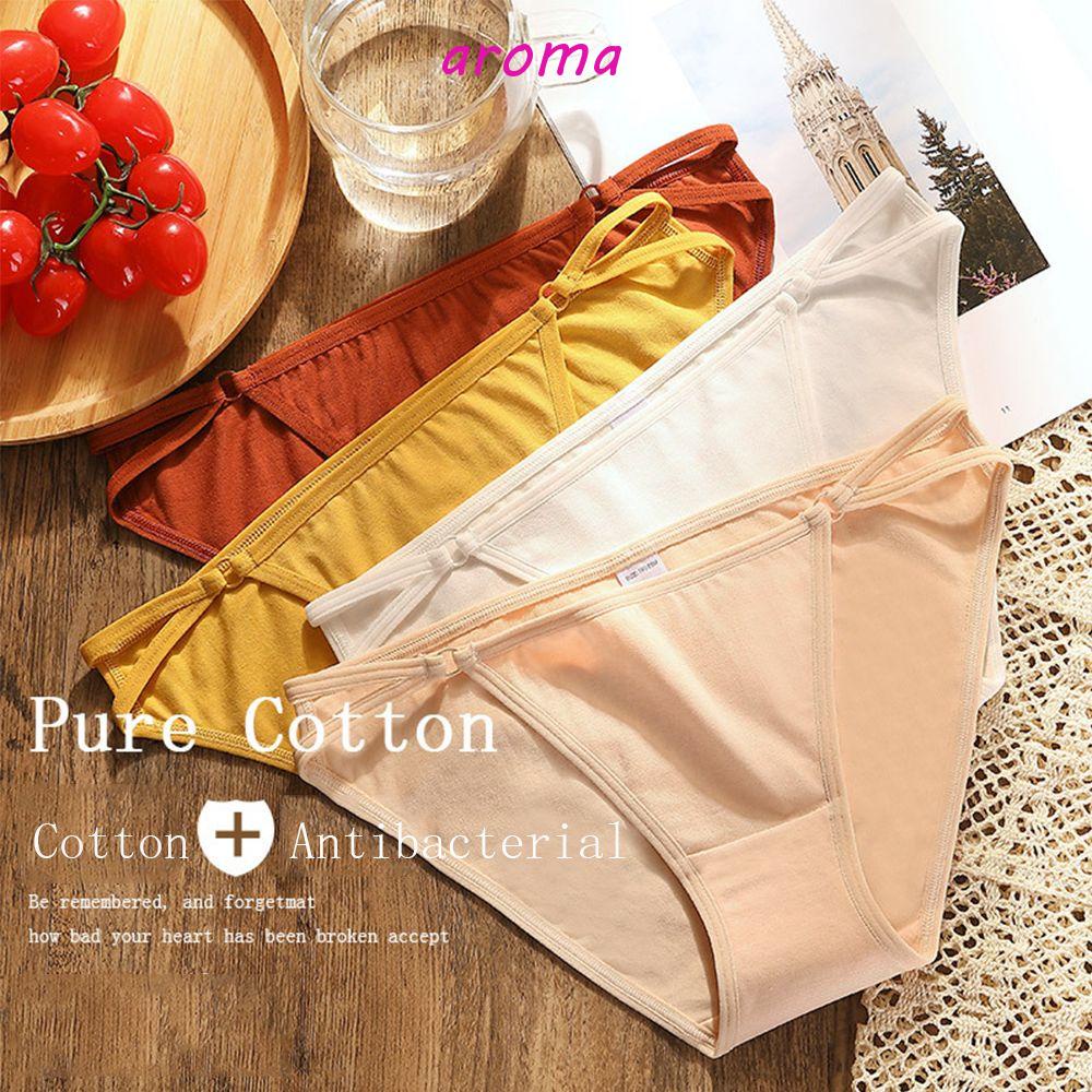AROMA Quần Lót Cotton Lưng Thấp Không Đường May Kháng Khuẩn Thoáng Khí Thoải Mái