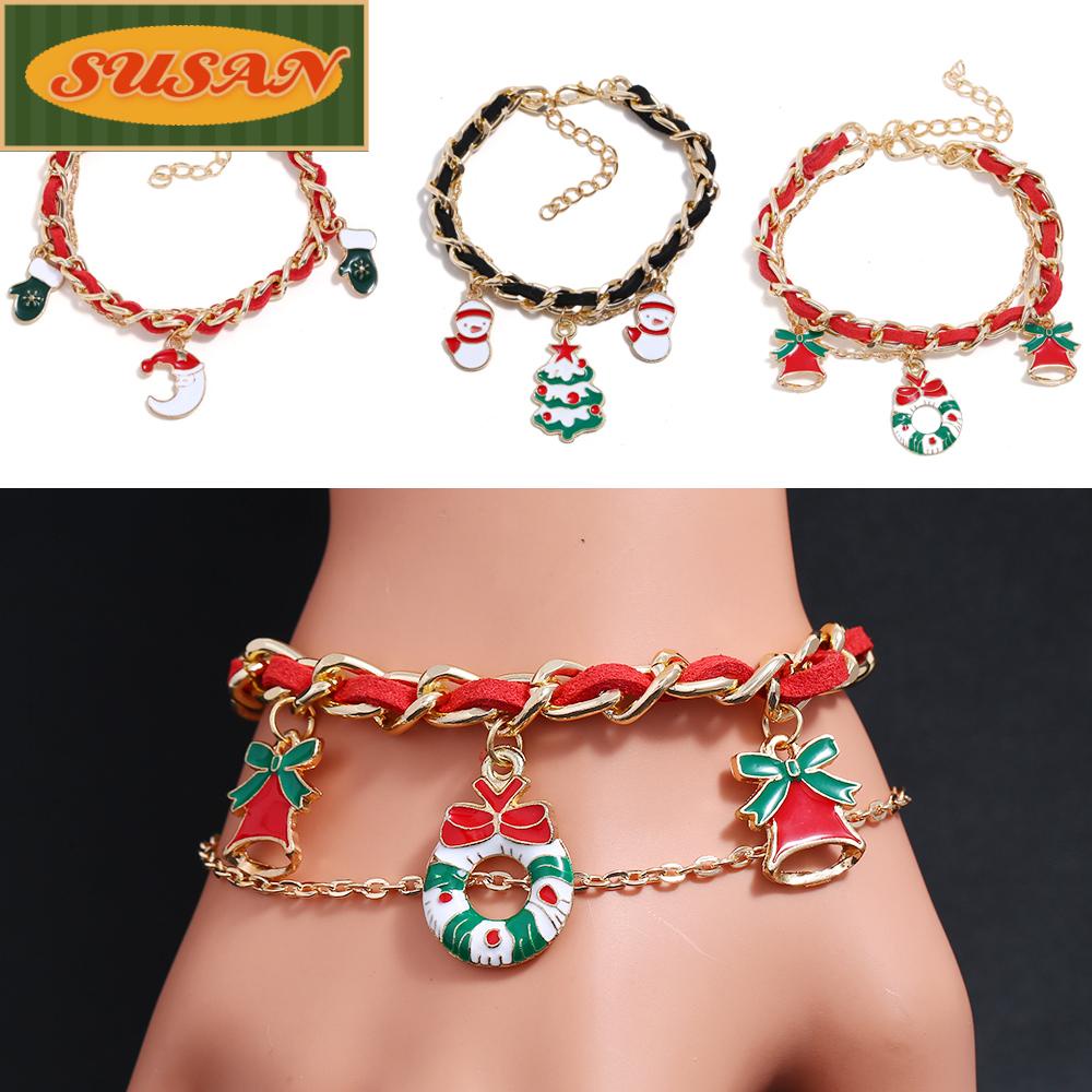 SUSANS Vòng Tay Chuỗi Hạt Phong Cách Giáng Sinh