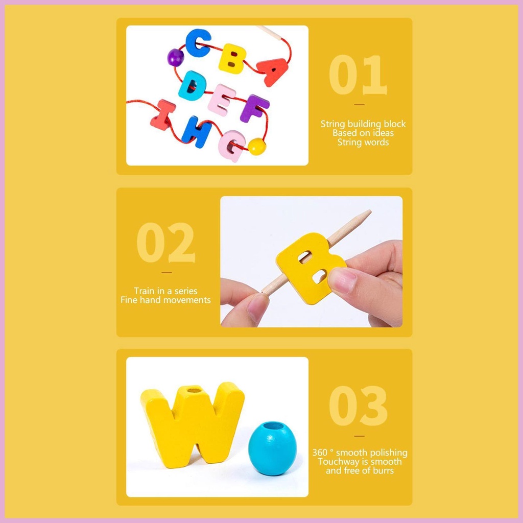 Đồ Chơi Hạt Xỏ Dây Giáo Dục Theo Phương Pháp Montessori Cho Bé Trai Bé Gái