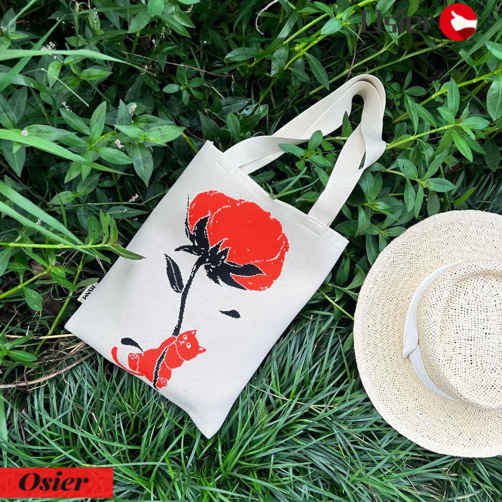 OSIER1 Túi Xách Đan Len Đeo Vai Sức Chứa Lớn Dễ Thương Cho Nữ