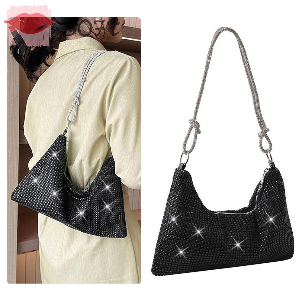 SOFTNESS Ví Cầm Tay Đính Đá Lấp Lánh Thời Trang Dự Tiệc