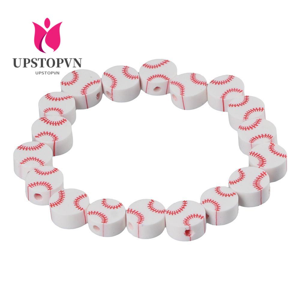 UPSTOPVN Bộ 200 Hạt Xâu Chuỗi 10mm Hình Quả Bóng Chày Dùng Làm Trang Sức