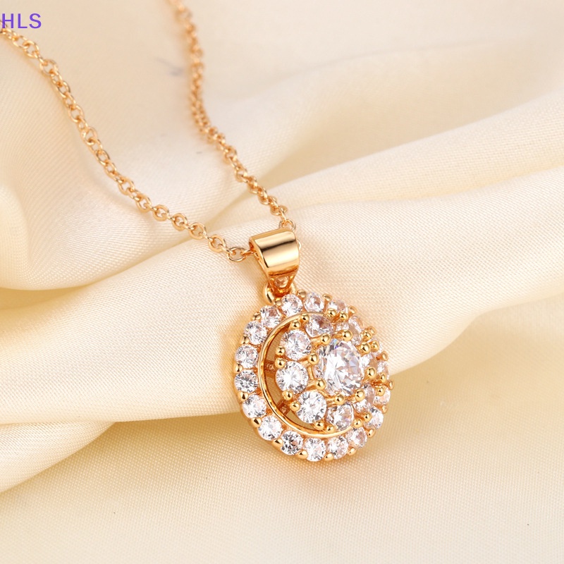 Vòng cổ Vàng Sáng Bóng Đính Đá Zircon Thời Trang Cho Nữ
