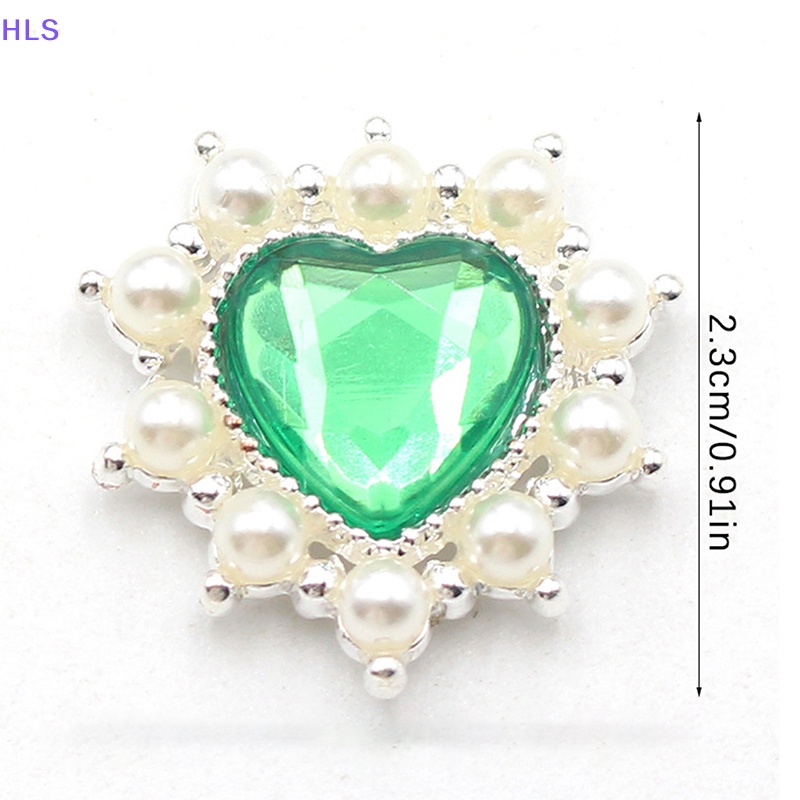 Nút Ngọc Trai Hình Trái Tim Bằng Hợp Kim Dùng Trang Trí Quần Áo DIY