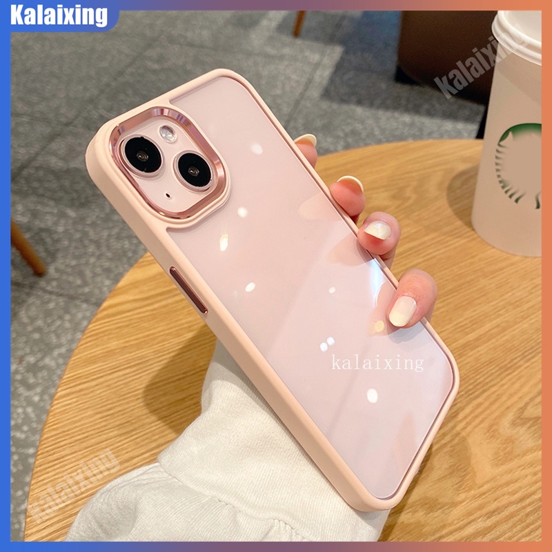 Ốp Điện Thoại Cứng Trong Suốt Viền Kim Loại Cho iPhone 14Pro Max13 Pro Max 12 13 Mini 12Pro Max