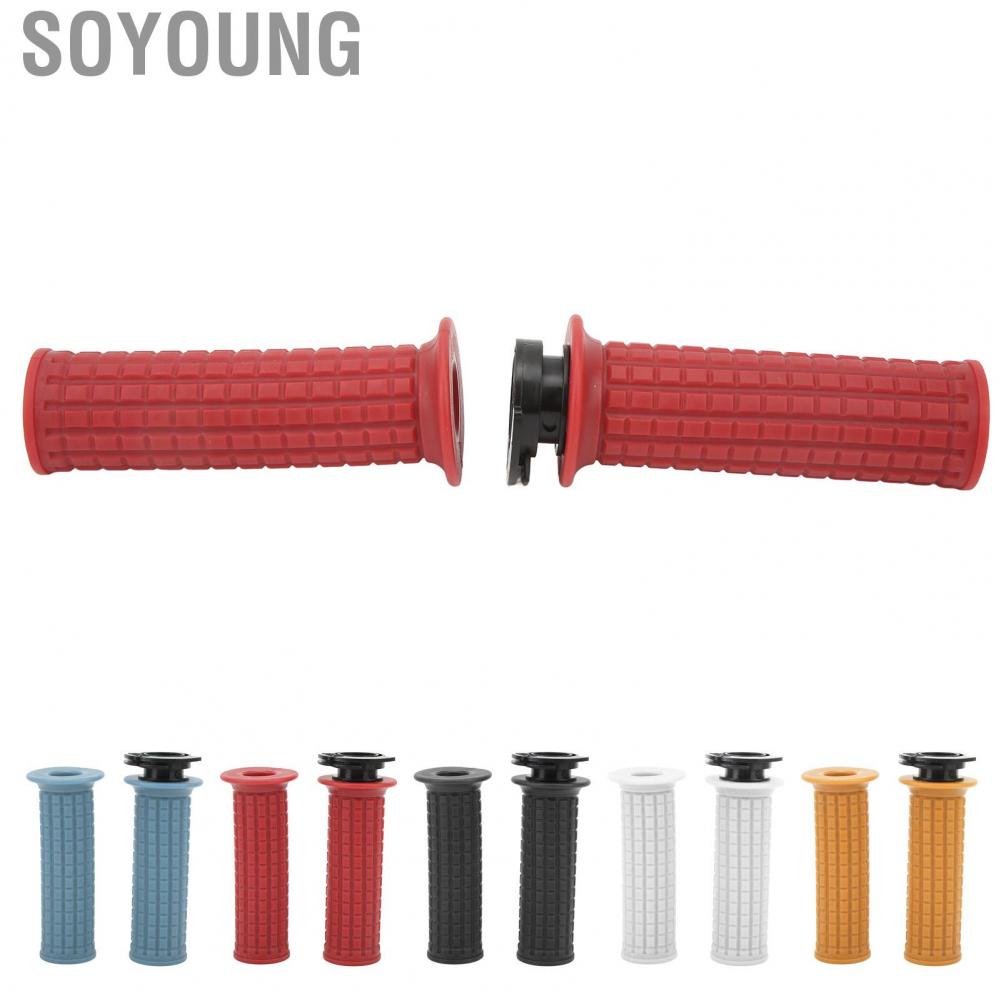 Soyoung Motorcycle Handlebar Grips  Nonslip Silicone Comfortable Direct Replacement Throttle 22mm for GY6 50cc 80cc 125cc 150cc