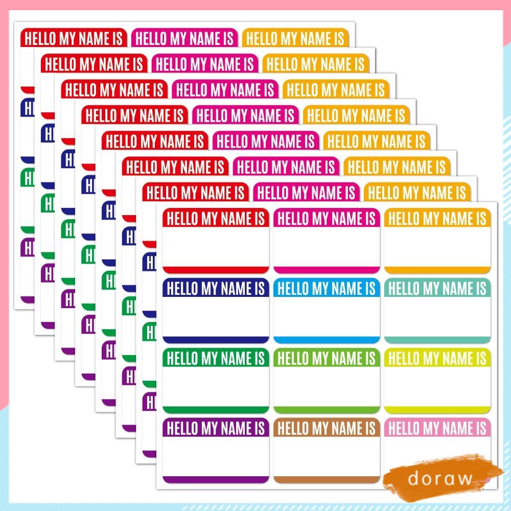 DORAW Bộ 2 Túi Nhãn Dán Ghi Tên Chống Thấm Nước Nhiều Họa Tiết Cá Tính Đa Dạng Cho Trẻ Em