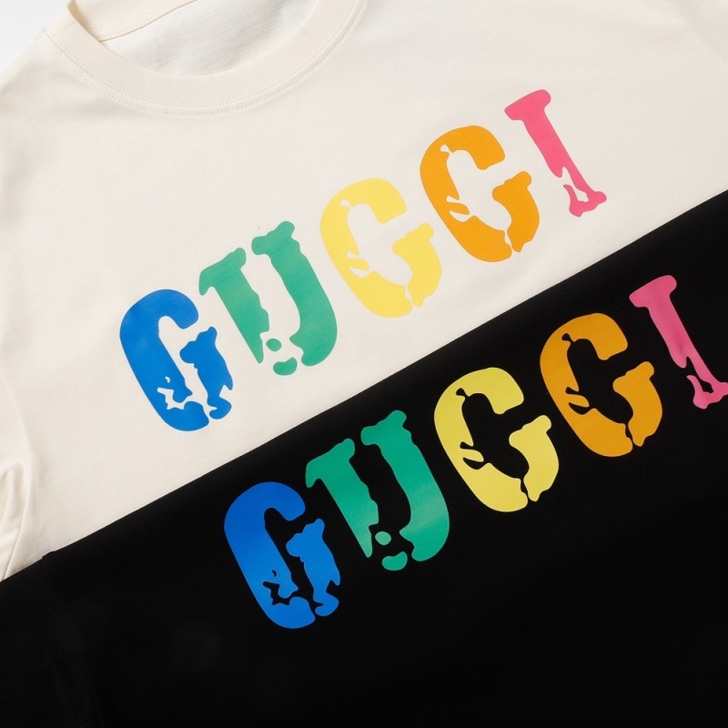 G44-áo Thun Tay Ngắn Cổ Thuyền Hai Chữ Cái Mới Cầu Vồng6Eus