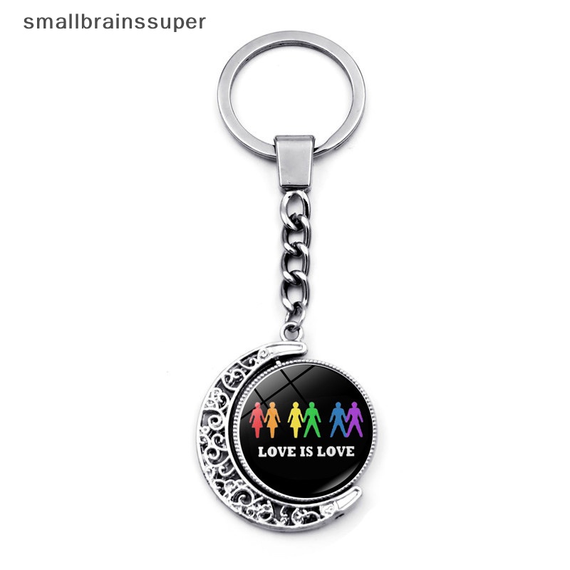 Smallbrainssuper Móc Chìa Khóa Hai Mặt 360 Độ Mặt Trăng Khuyết Thời Trang Dễ Phối Đồ SBS