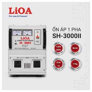 Ổn áp lioa 3kva drii-3000ii, 1 pha, dải điện 50v, drii-3000ii