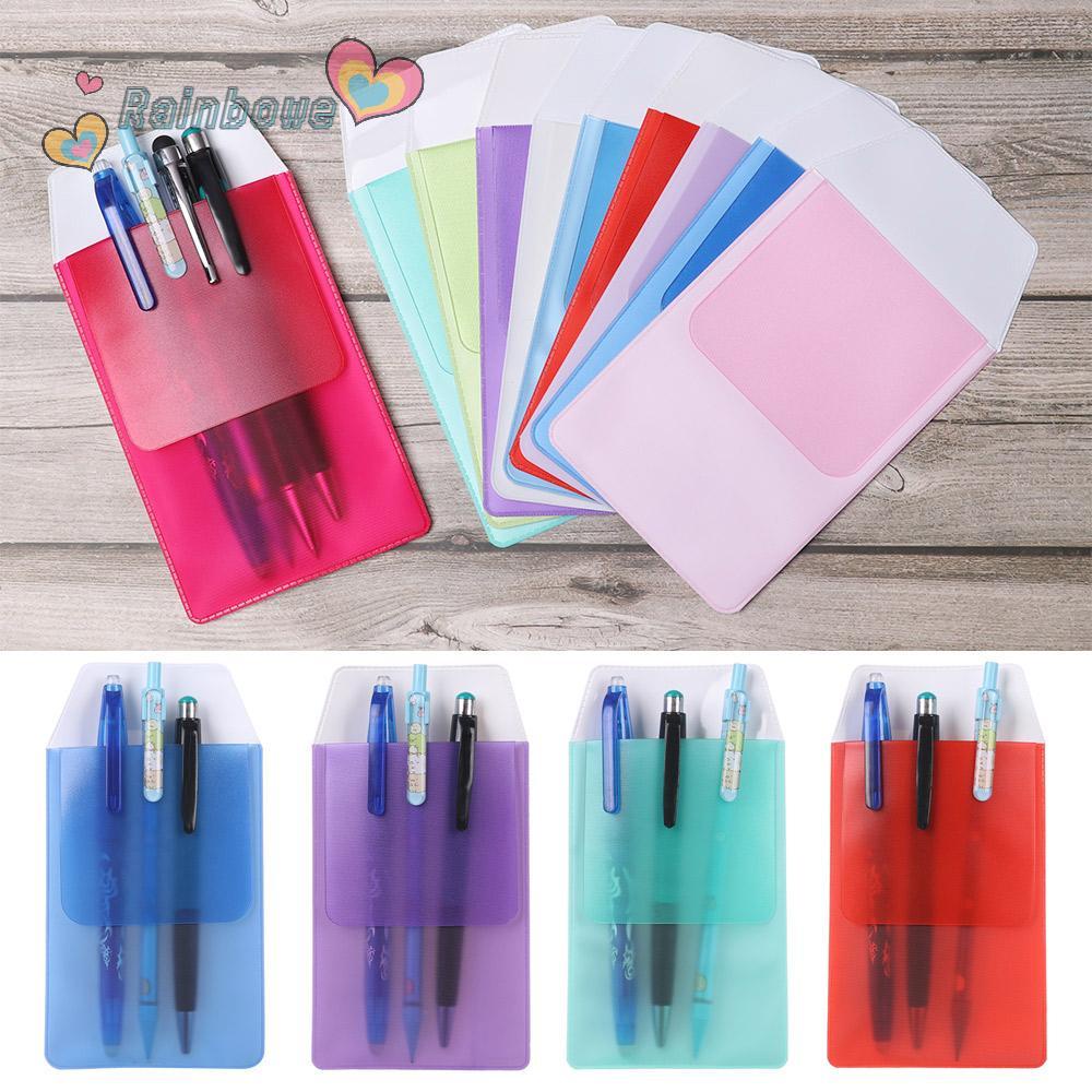RAINBOW Set 3 Túi Đựng Bút Bằng Nhựa PVC Nhiều Màu Sắc Ốp