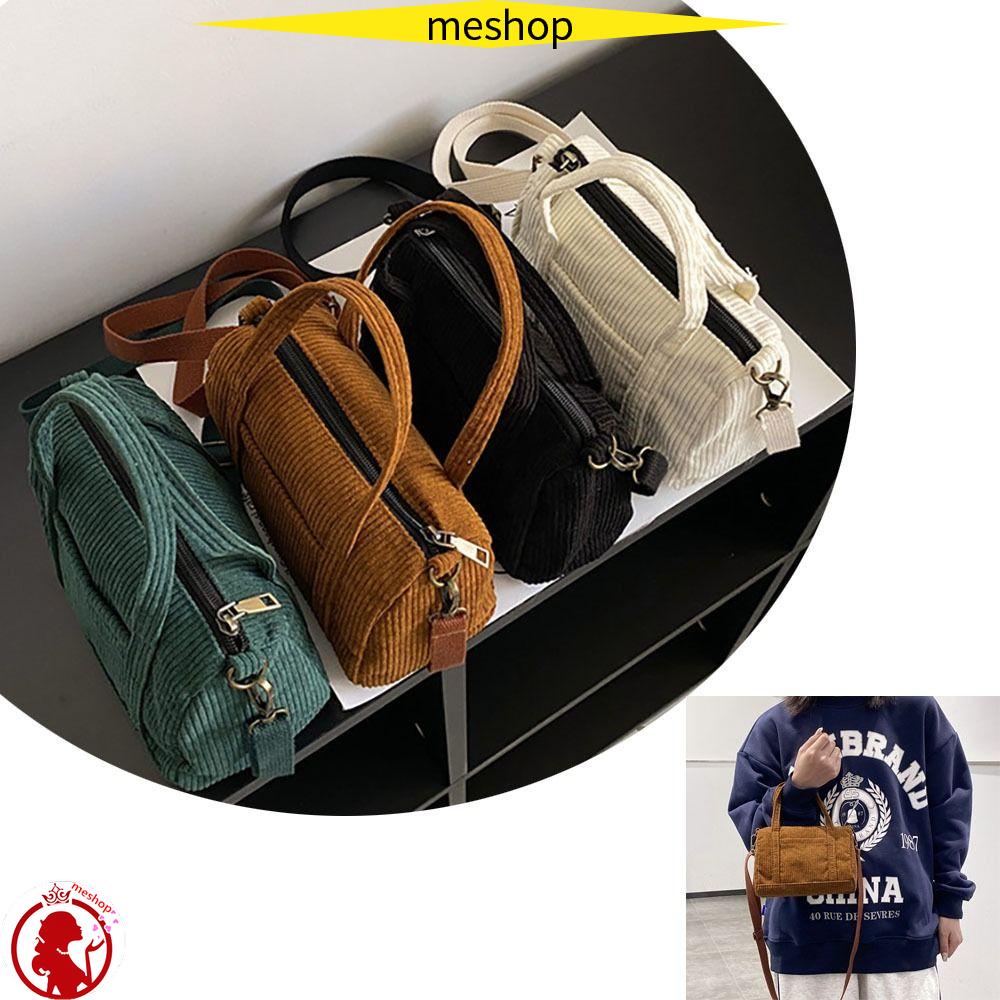 ME Túi Xách Mini Bằng Vải Nhung Có Khóa Kéo Phong Cách Retro Mới