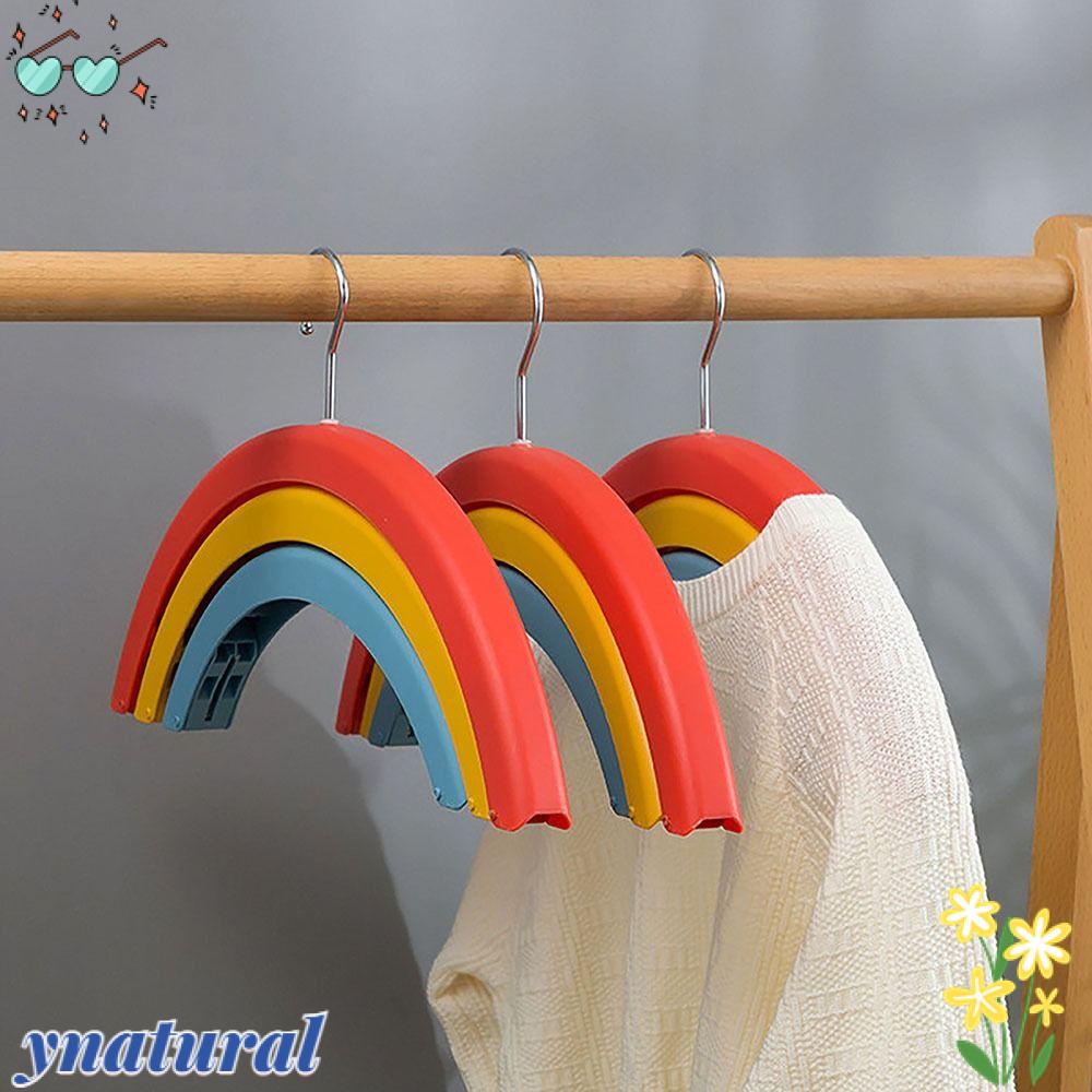 YNATURAL Móc Treo Quần Áo Dạng Xoay Không Để Lại Dấu Vết Màu Sắc Cầu Vồng Sức Chứa Lớn Không Để Lại Dấu Vết