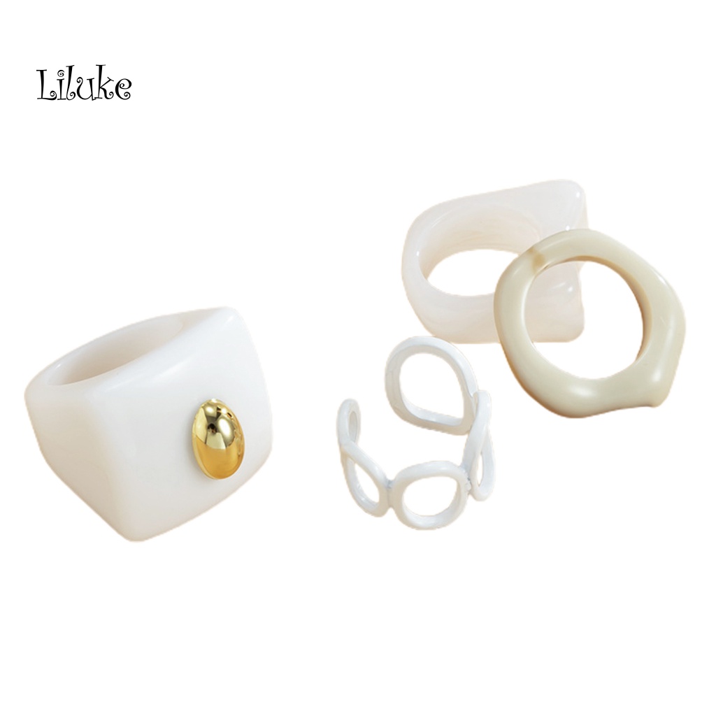 Bộ 4 Nhẫn Nữ Trang Phong Cách Vintage Xinh Xắn