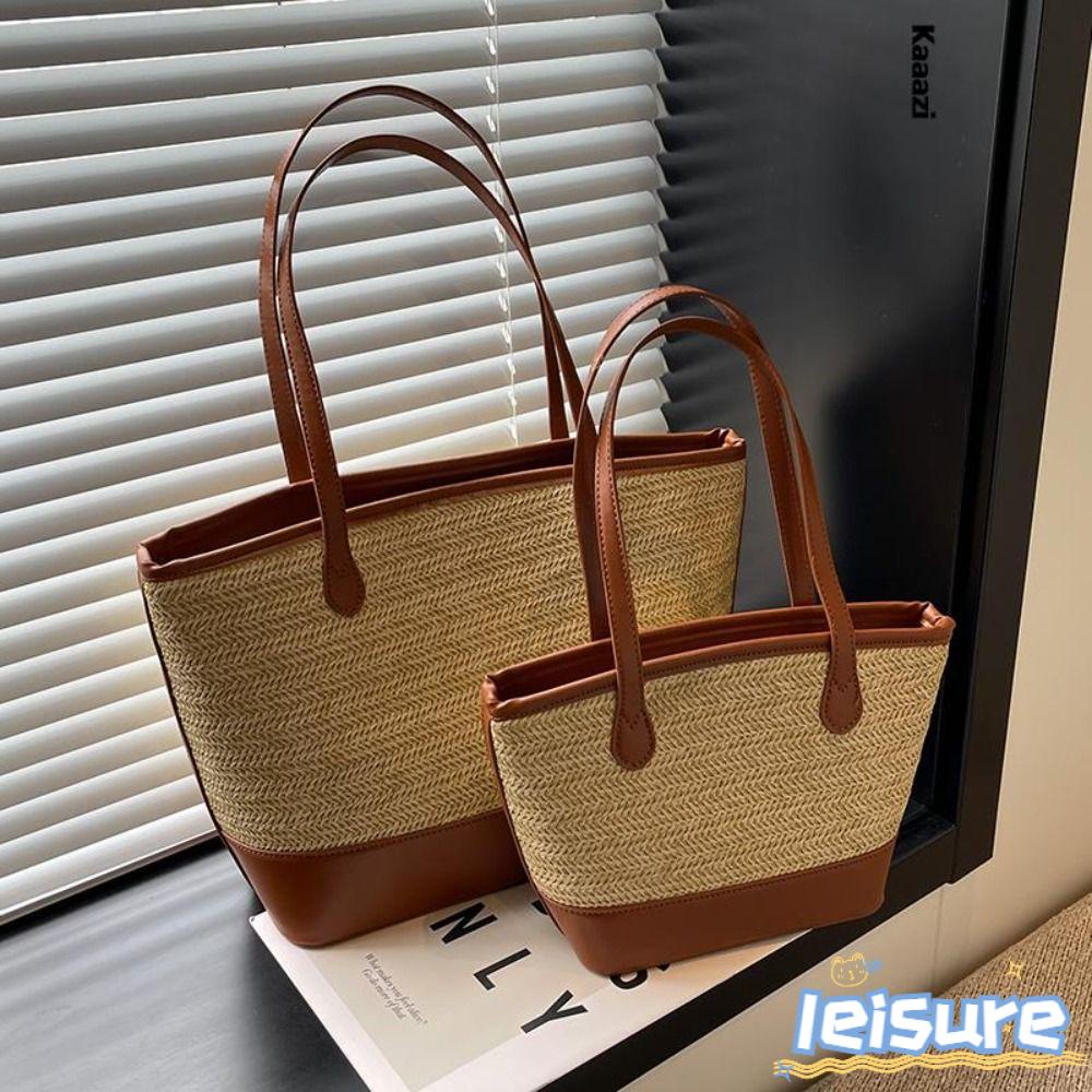 LEISURE Túi Xách Đan Rơm Thời Trang Hè Cho Nữ