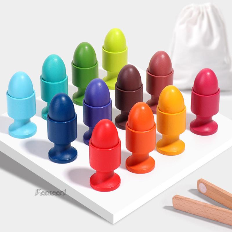 Bộ Đồ Chơi Đếm Trứng Và Cốc Hình Động Cơ Bằng Gỗ Nhiều Màu Sắc Phù Hợp Làm Quà Sinh Nhật Cho Bé Trai