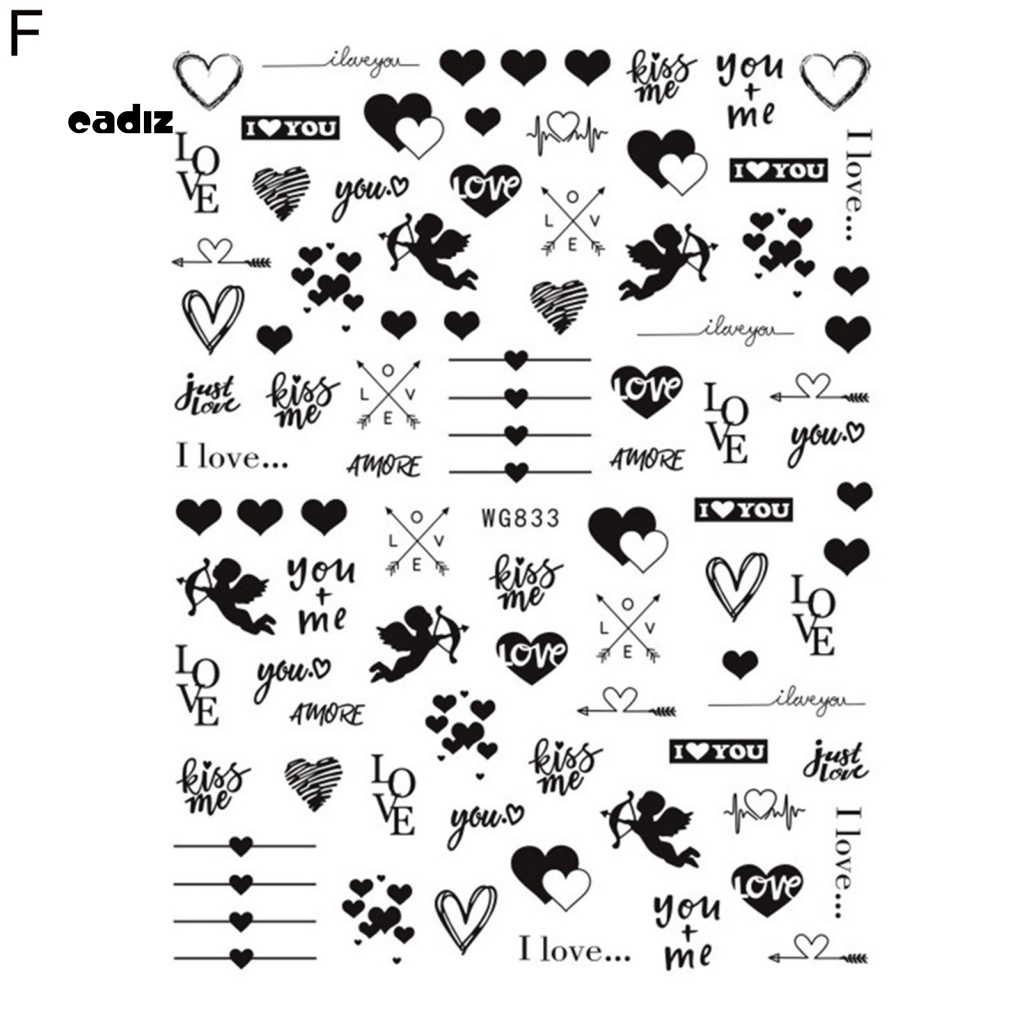 Miếng Dán Trang Trí Móng Tay Tự Dính Không Để Lại Dấu Vết Chủ Đề Ngày Lễ Tình Nhân