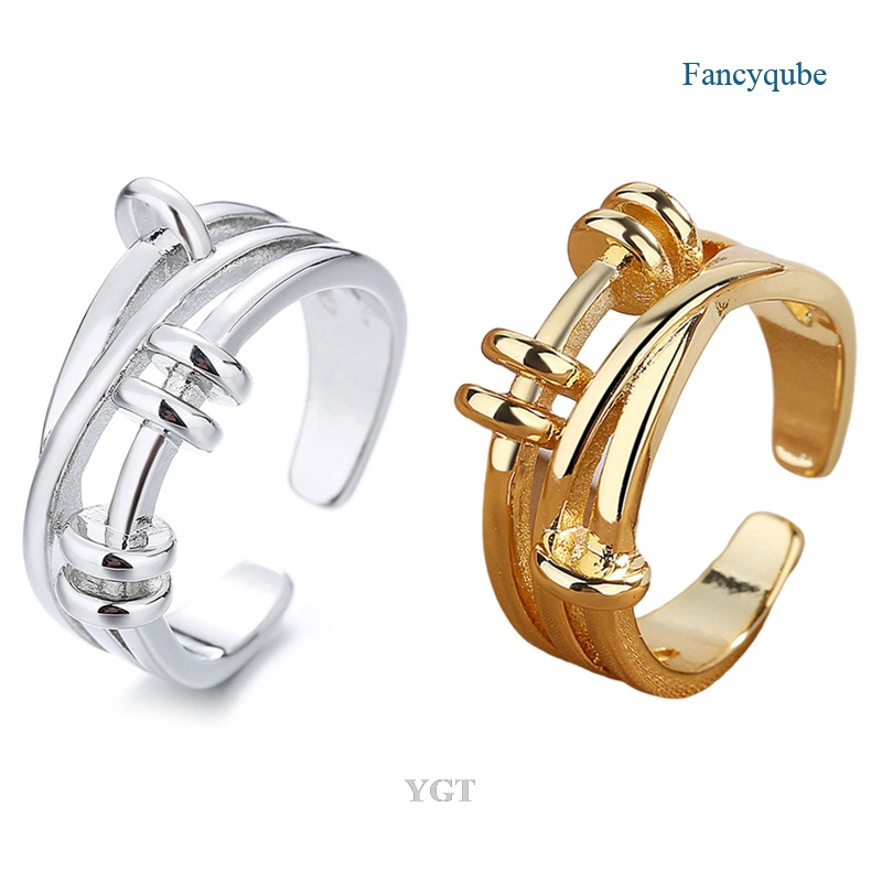 Ygt Nhẫn Hở Bằng Thép Không Gỉ Phong Cách Punk Đơn Giản Cho Nữ