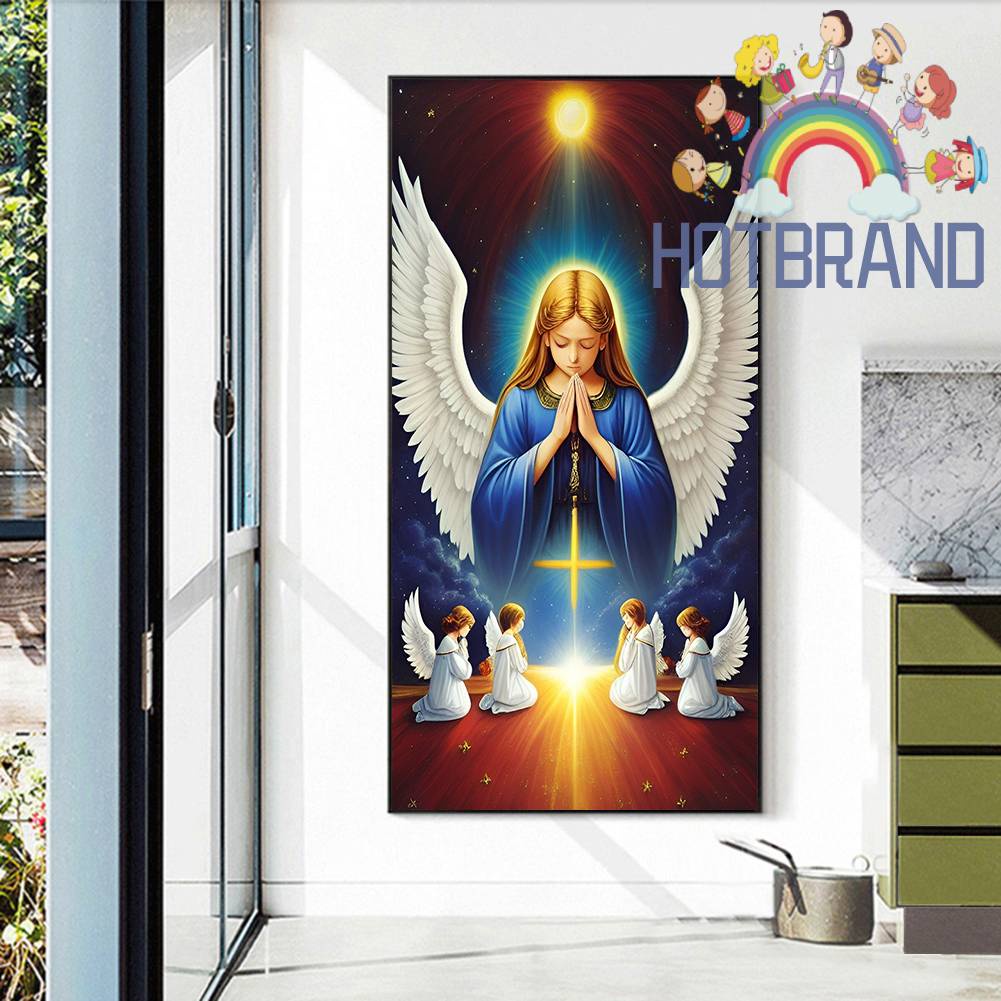 Tranh Đính Đá Kim Cương Toàn Bộ 5D DIY Hình Đức Mẹ Thiên Thần