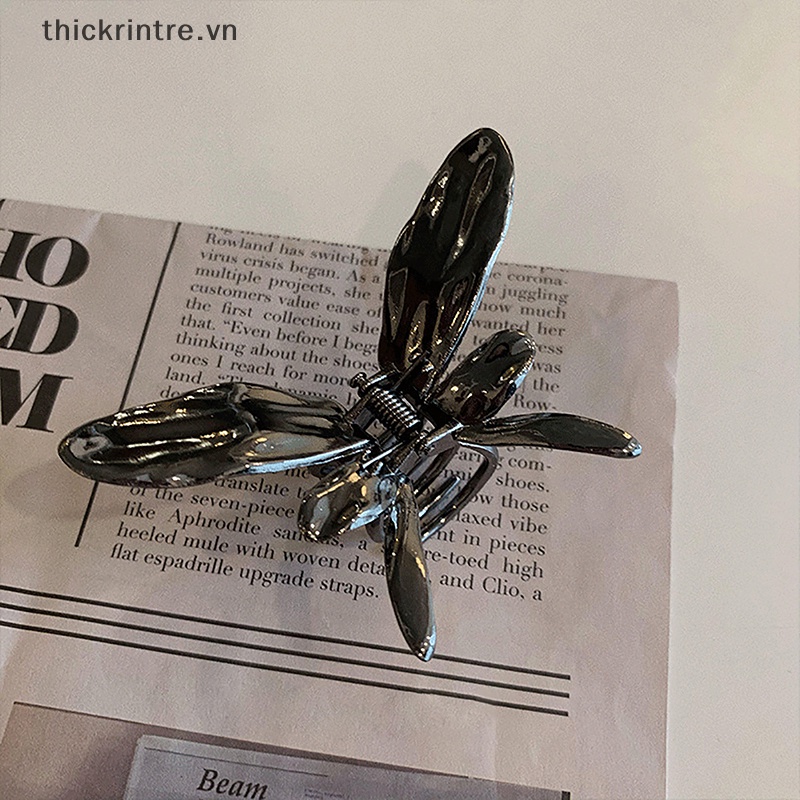 Kẹp Tóc Kim Loại Hình Bướm Rỗng Phong Cách Punk Đơn Giản Cho Nữ