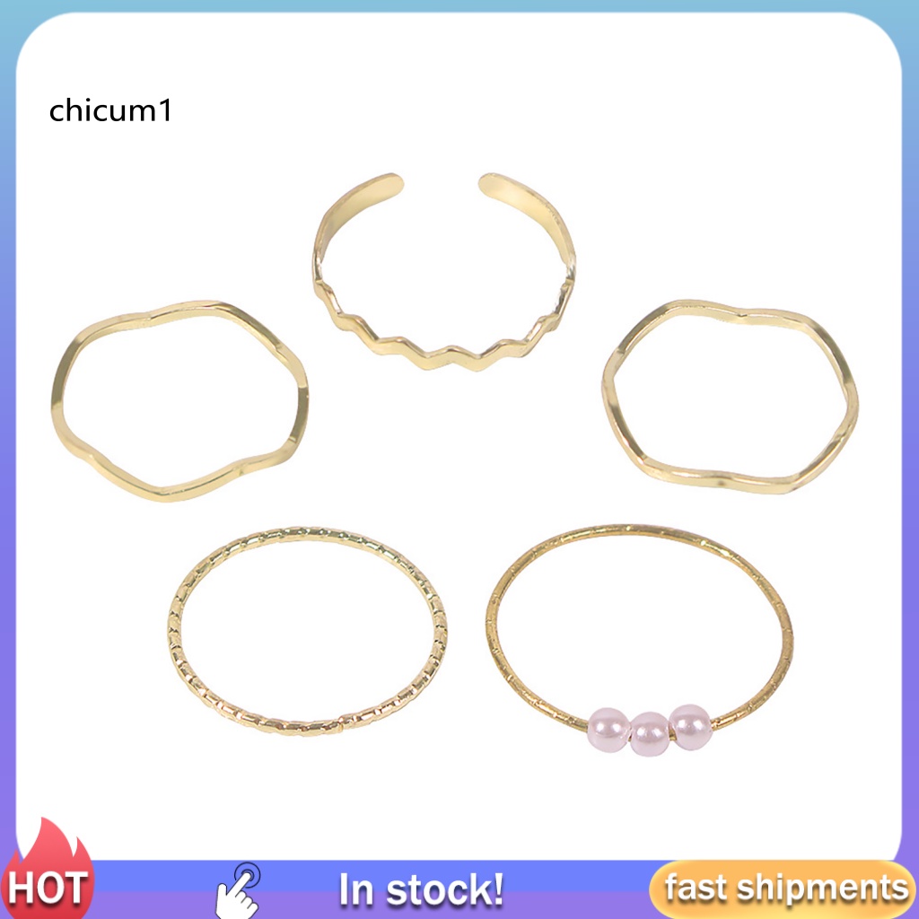 Set 5 Nhẫn Đeo Khớp Ngón Tay Thời Trang Cho Nữ