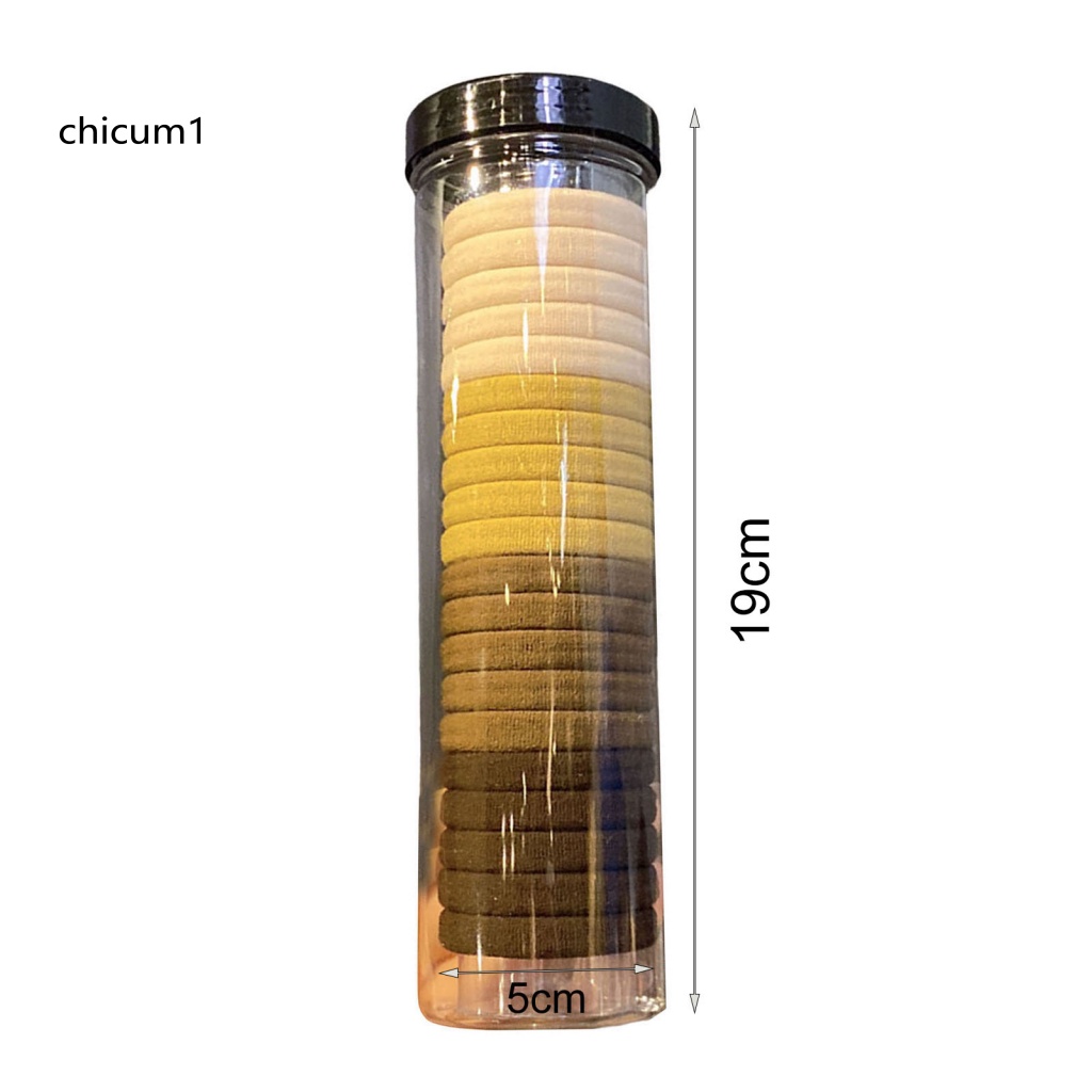 Set 20 Dây Cột Tóc Co Giãn Siêu Mềm Chống Trượt Màu Trơn Cho Nữ