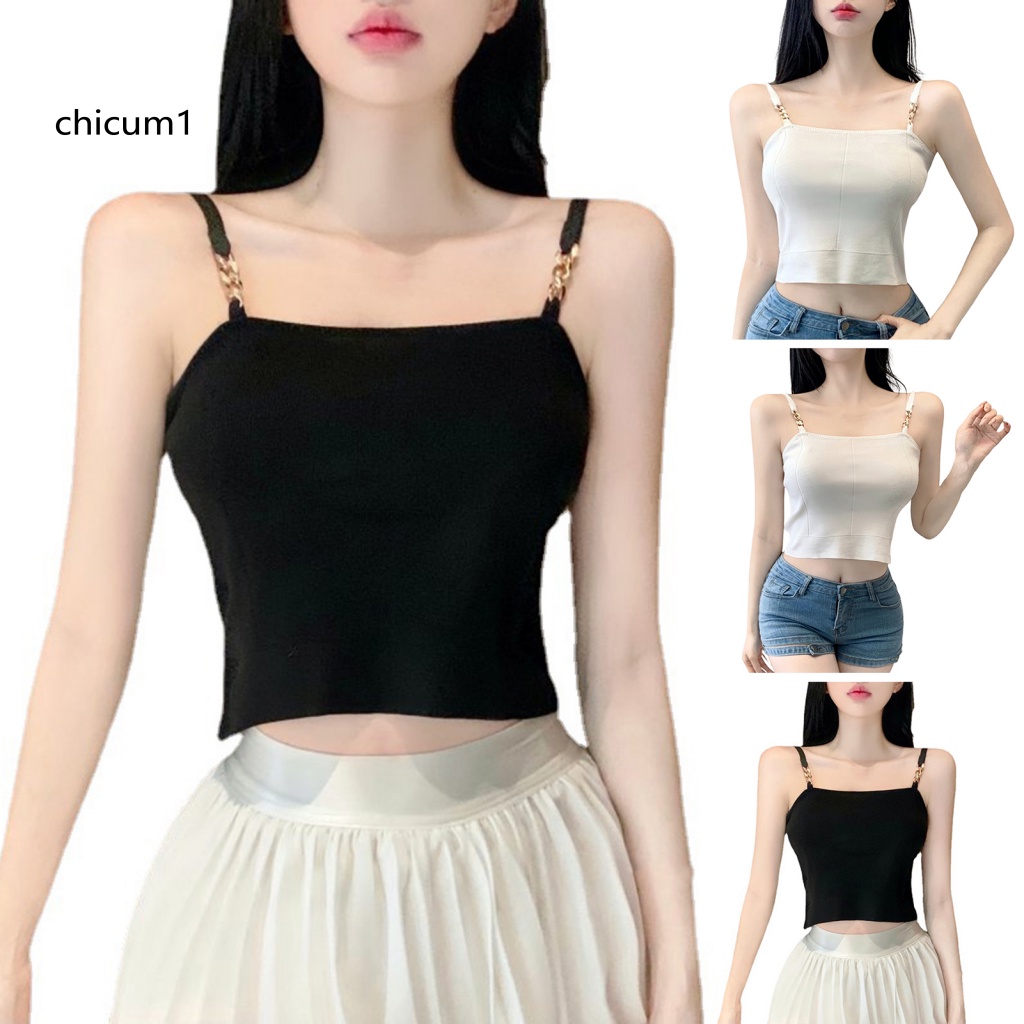 Áo Thun Không Tay Lưng Trần Màu Trơn Mềm Mại Thời Trang Mùa Hè Cho Nữ