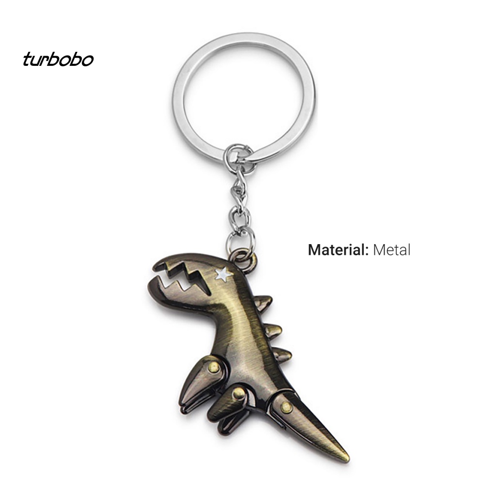 Móc Chìa Khóa Xe Hơi Bằng Kim Loại Mạ Điện Hình Khủng Long Mắt Ngôi Sao Kiểu Retro Đa Năng