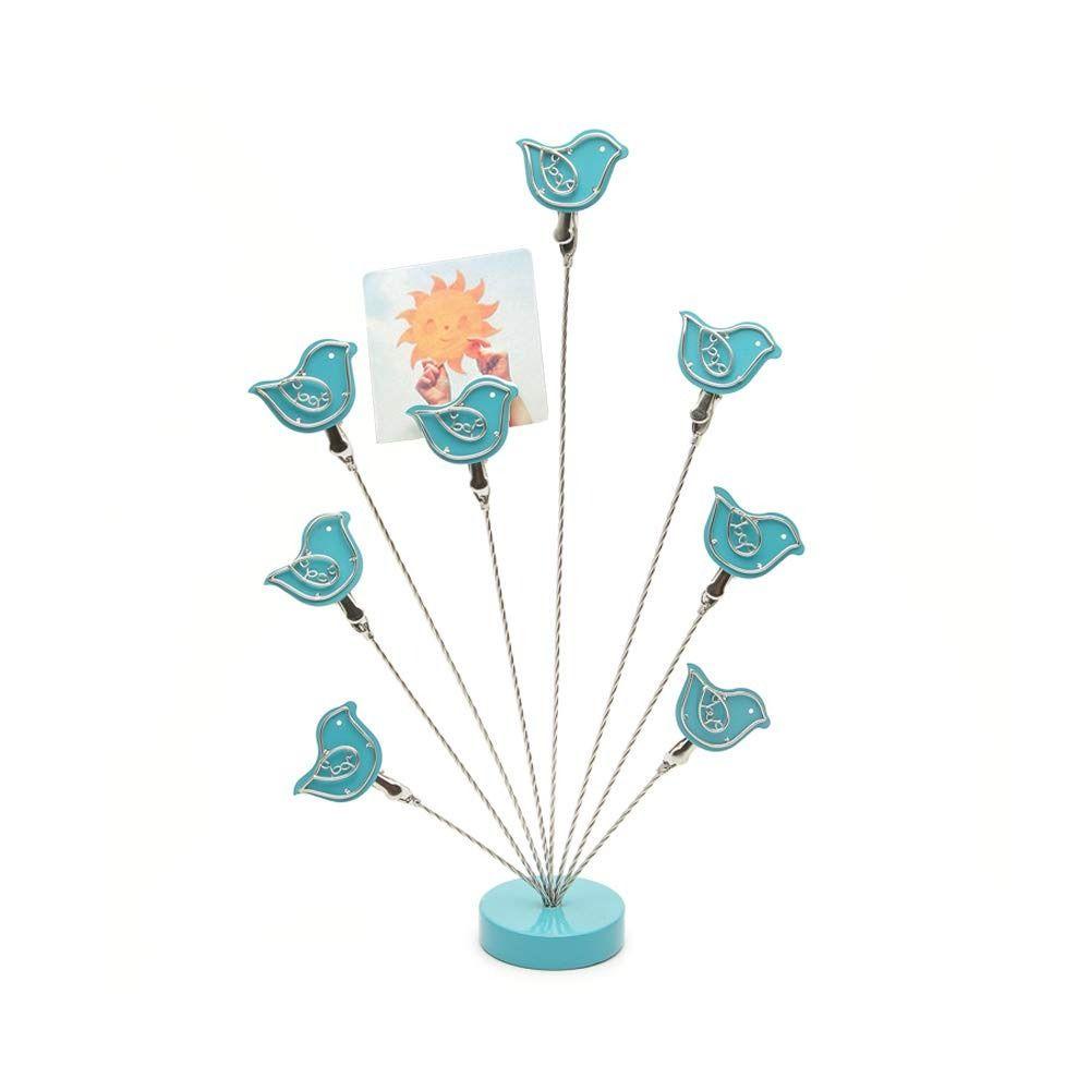 PINEVN Kẹp Giữ Khung Ảnh / Thẻ Nhớ 8 Kẹp Bằng Kim Loại Hình Chim Xanh Dương Dùng Trang Trí Nhà Cửa