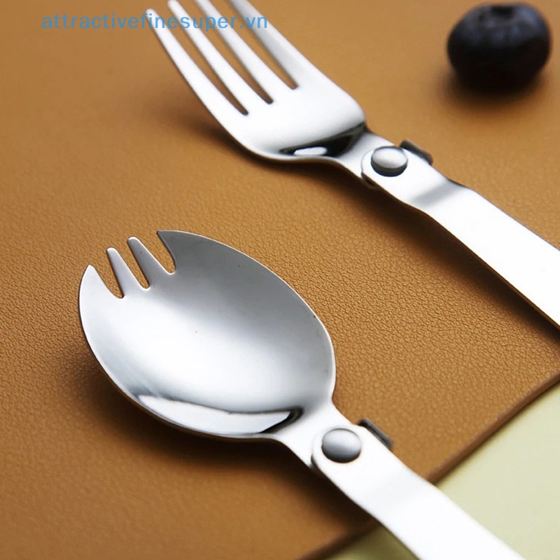 Bộ Muỗng Nĩa Bằng Thép Không Gỉ 304 Thiết Kế Nhỏ Gọn Tiện Dụng