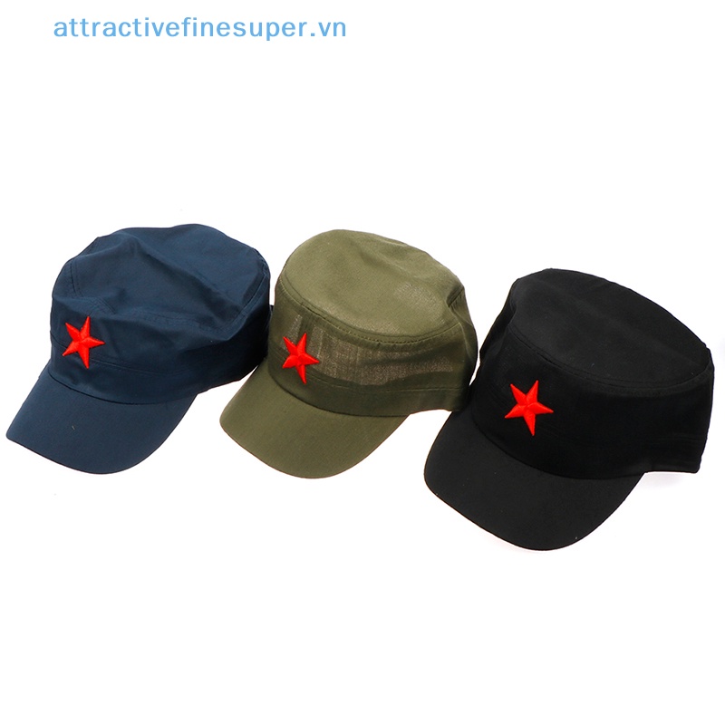 1 Nón Lưỡi Trai Cotton Họa Tiết Ngôi Sao Đỏ Thời Trang