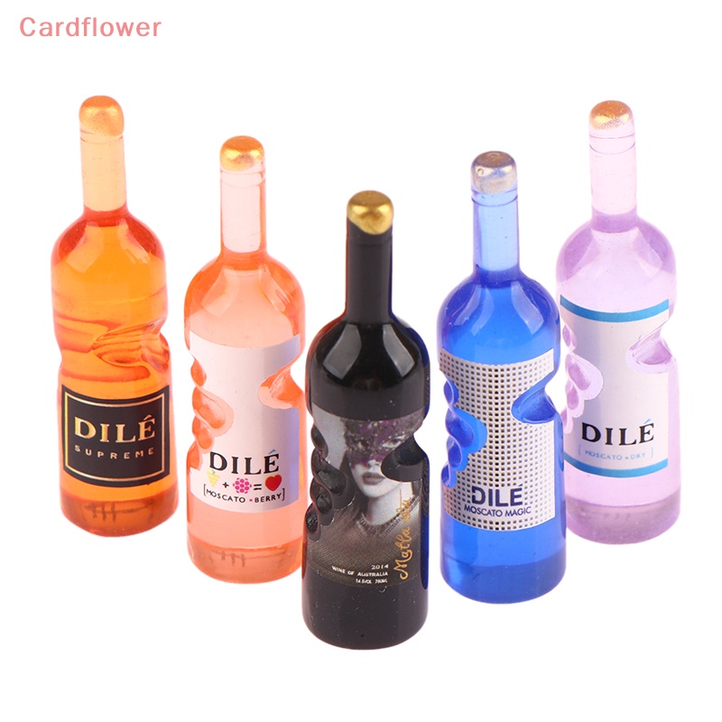 Set 5 Mô Hình Chai Rượu &lt; Cardflower &gt; Trang Trí Nhà Búp Bê Thu Nhỏ DIY Mới