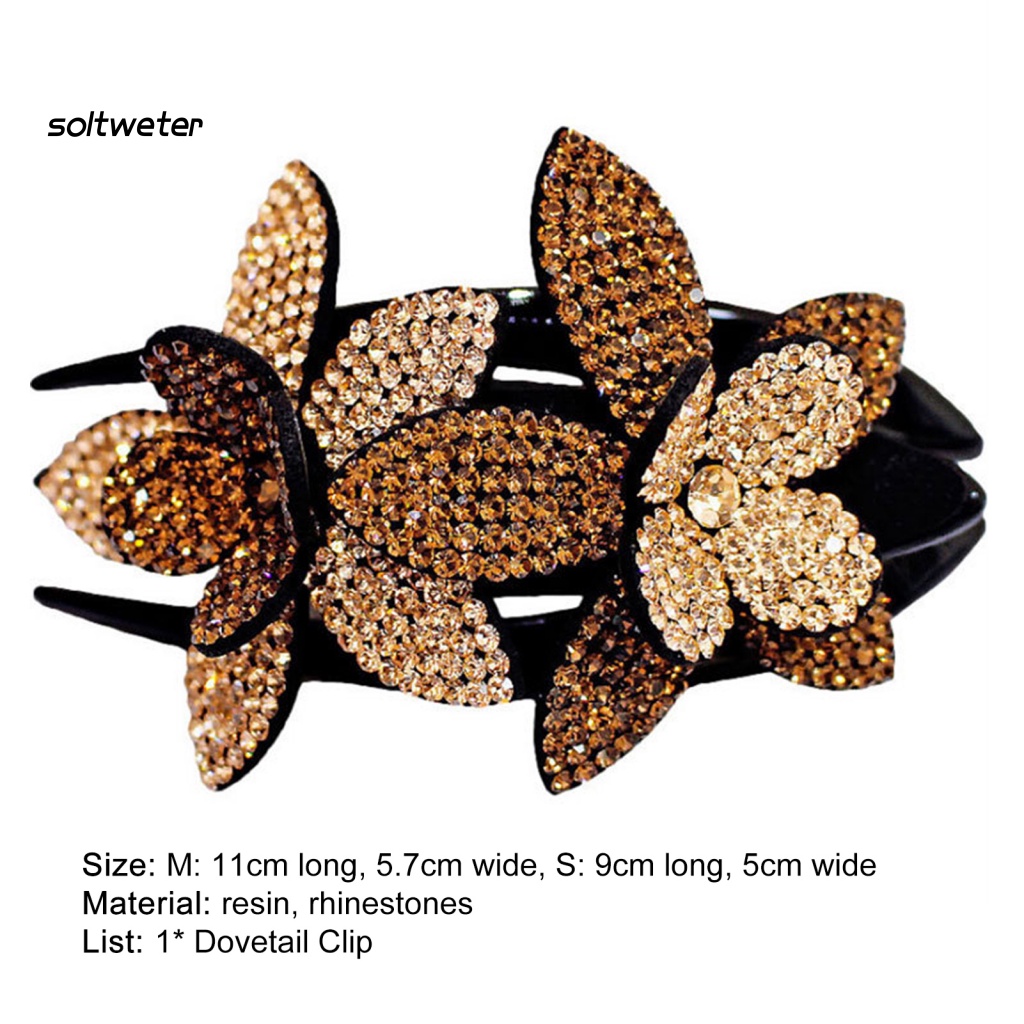 Kẹp Tóc Đính Đá Lấp Lánh Chống Trượt Tiện Dụng