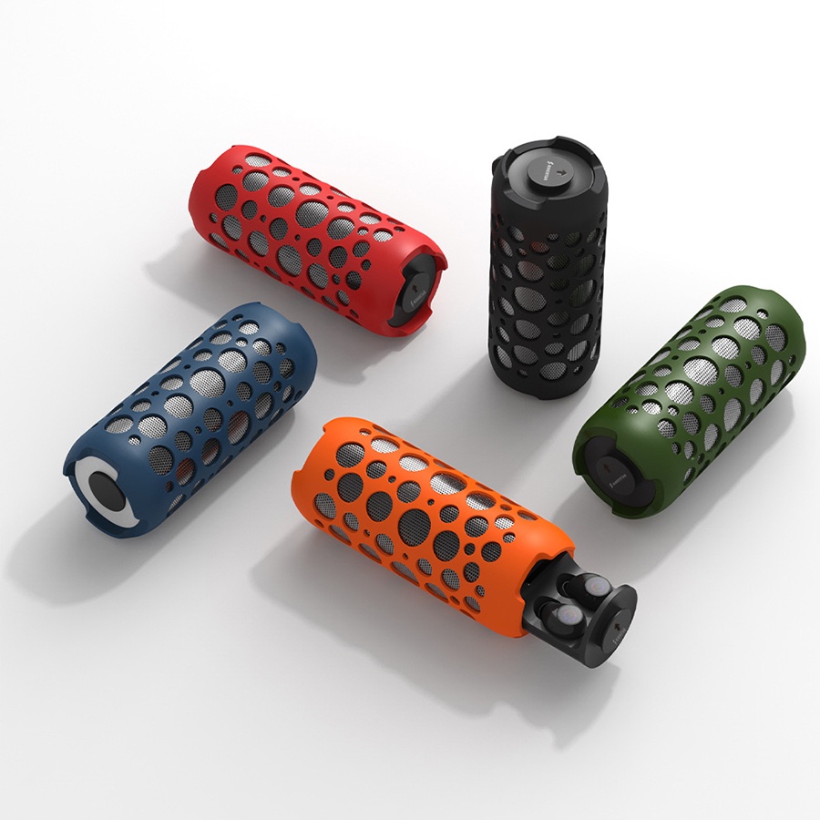 Loa Bluetooth-Loa Ngoài Trời, Âm Thanh Vòm 360 Độ, Tws Loa 2 Trong 1 Có Tai Nghe, Bass Sâu - Hàng Chính Hãng