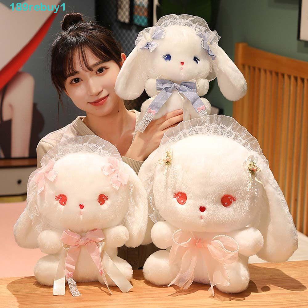REBUY1 Thỏ Nhồi Bông Chất Liệu Cotton Phong Cách Hoạt Hình Lolita